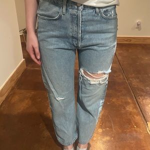 Agolde High Waisted Distressed Jeans